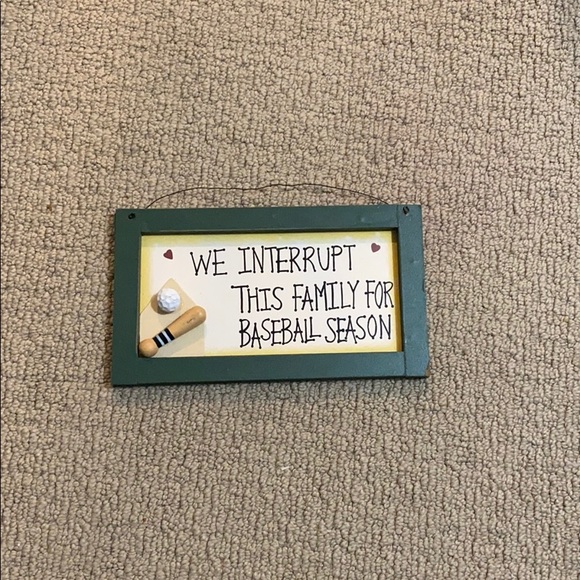 WOOD BASEBALL PLAQUE+HANGER HOME DECOR FOR A BASEBALL FAMILY WALL HANGING PIECE - Picture 4 of 8